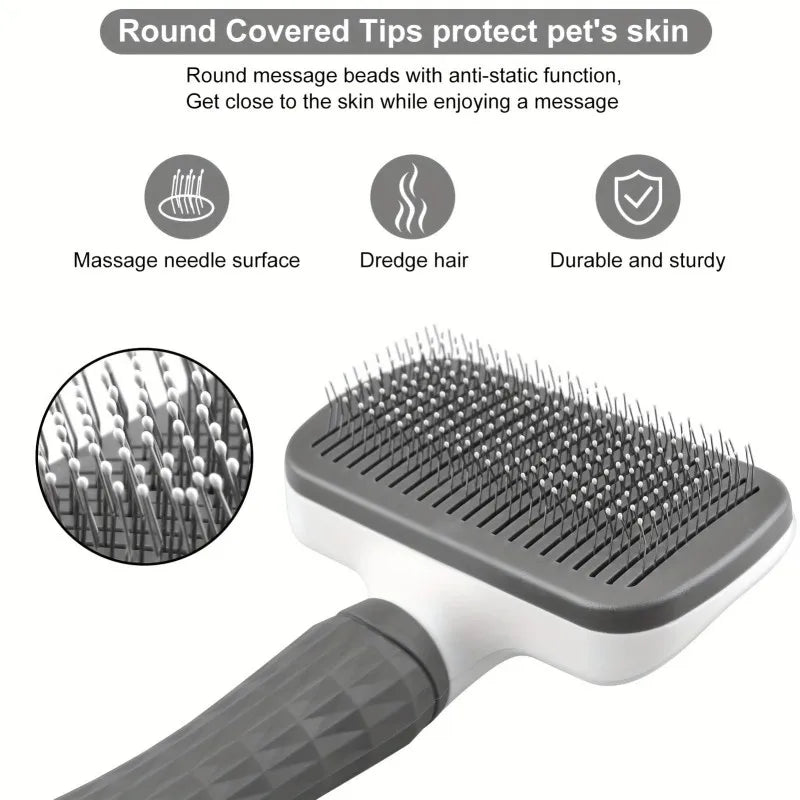 Self-Cleaning Pet Grooming Brush