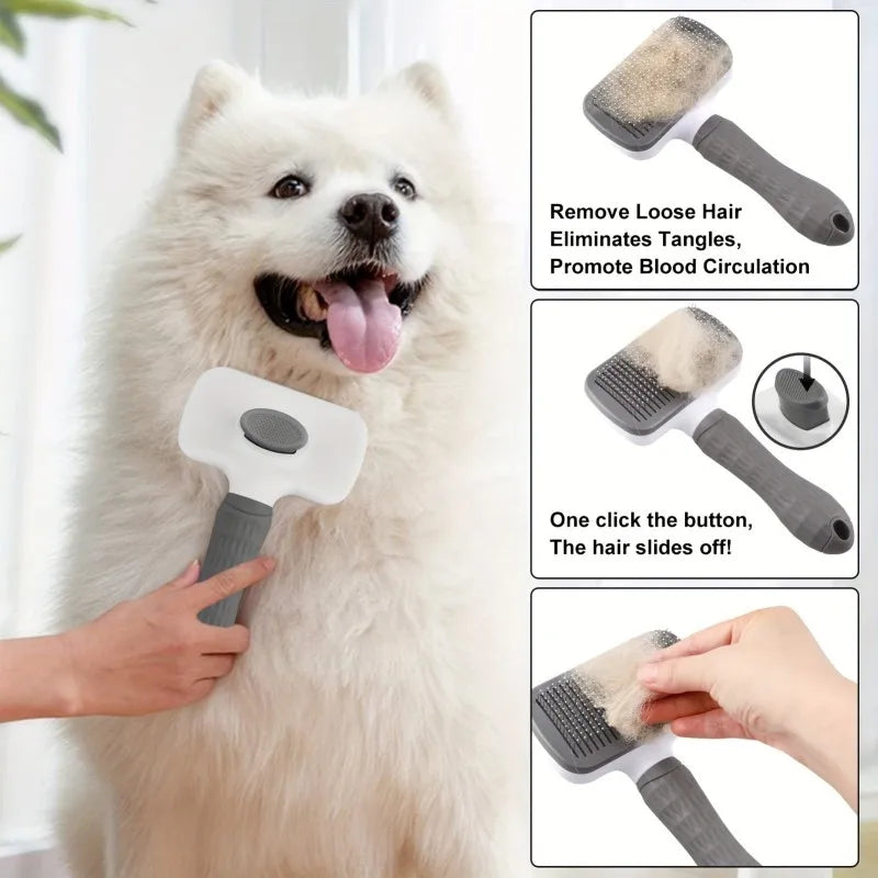Self-Cleaning Pet Grooming Brush